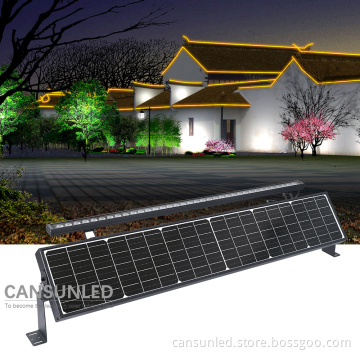 Solar Charging 18W 36W RGB RGBW Outdoor Decorative Linear LED Solar Wall Washer Light